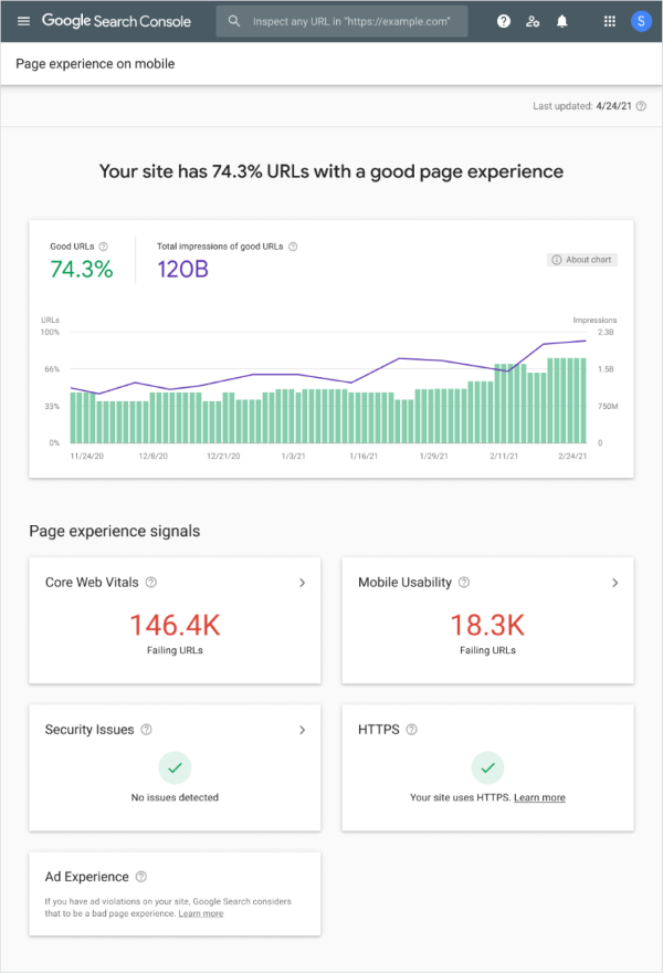 google page experience report